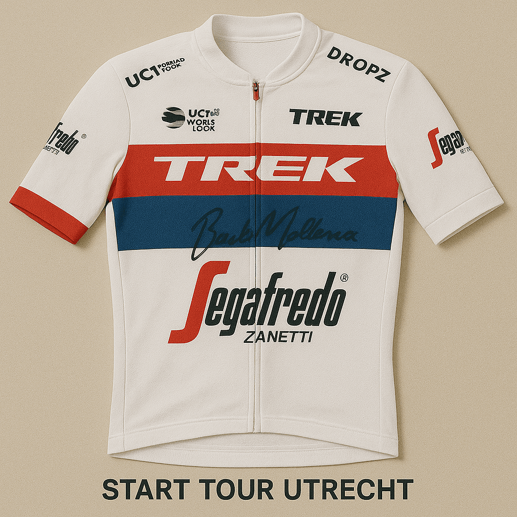 Shirt Bauke Mollema bij start tour Utrecht